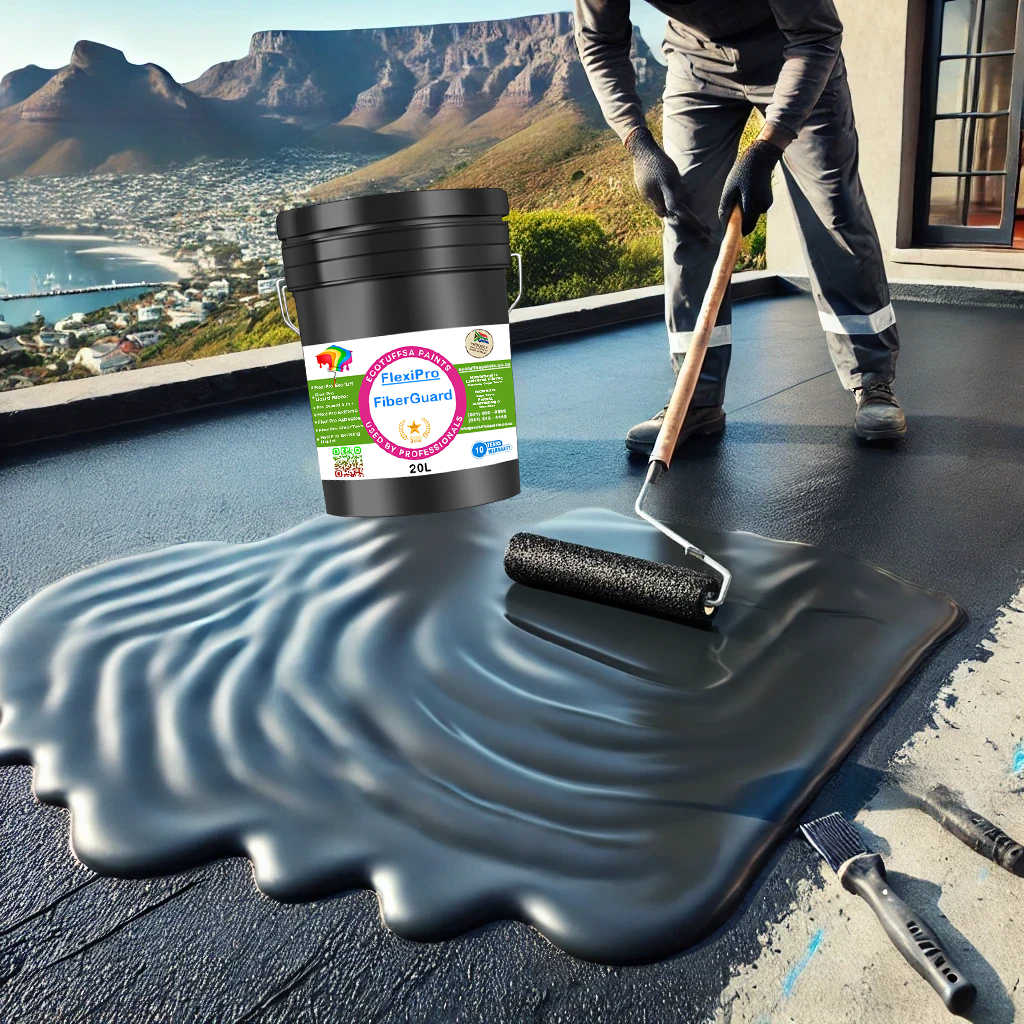 Liquid rubber on flat roof