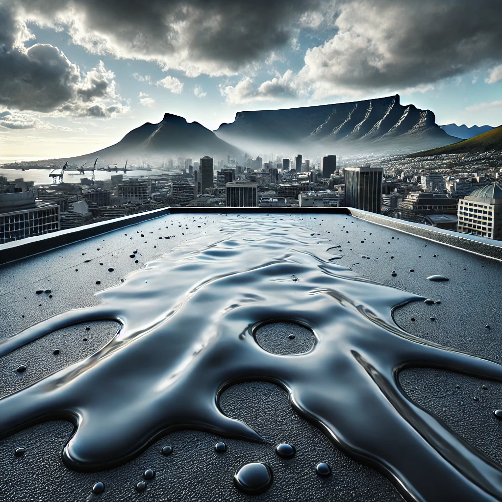 liquid rubber on flat roof illustration pic
